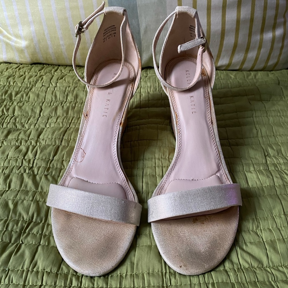 Kelly & Katie Cream Wedges – Chic Ankle Strap Heels for Any Occasion